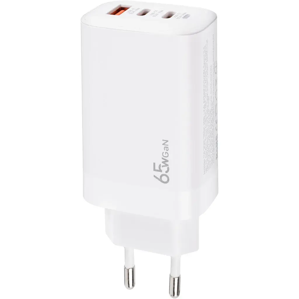Зарядное устройство для XoKo 2xUSB-C PD65W + 1xUSB QC3.0 GaN white (XK-QC-630) - фото 6