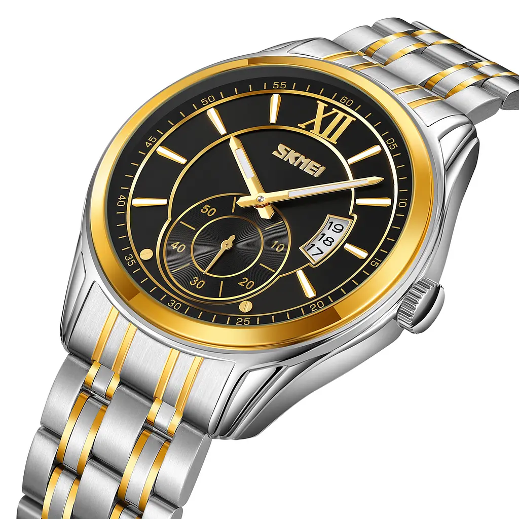 Наручные часы мужские 9319TGDBK Silver-Gold-Black Skmei acs0030923 - фото 2
