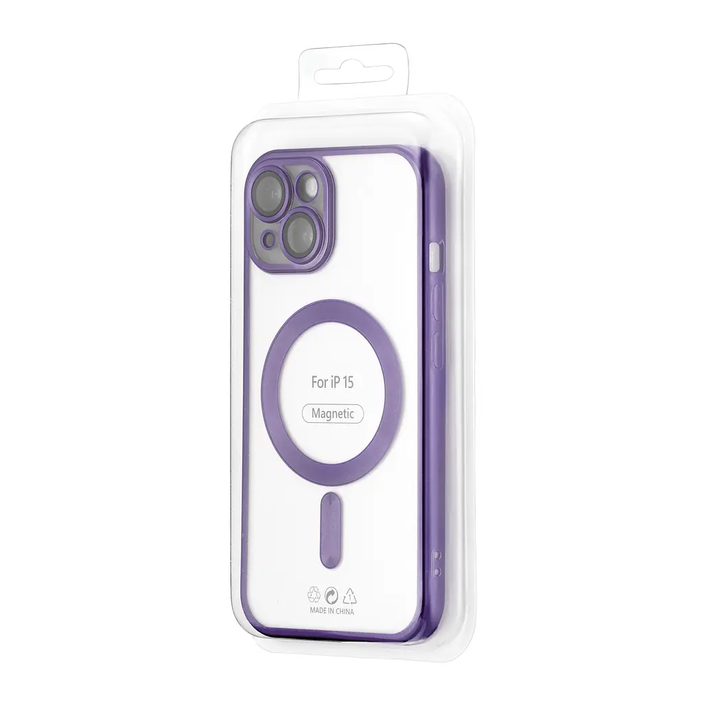 Чохол Ductil Metallic Edge with MagSafe (Protected Camera & Lens) iPhone 14 Deep Purple - фото 2