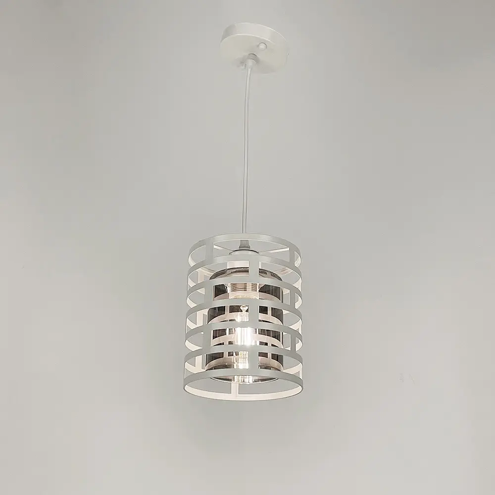 Підвіс в стилі LOFT у білому корпусі із графітовим плафоном Line.F 12728/1 WT+GR - фото 5