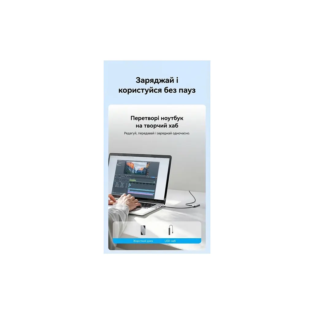 Концентратор Vention USB-C M to USB 3.2 AF + USB-C F PD 100W 10Gbps 0,15m gray (CCAHB) - фото 6