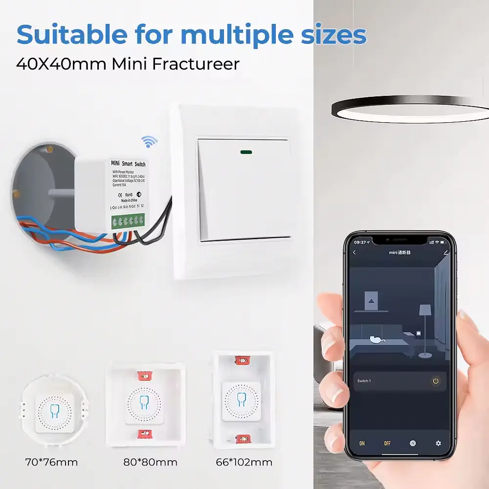 Реле умное Tuya Smart Mini Swith 16А с WiFi модулем Smart Home 16A 100-240 В - фото 6