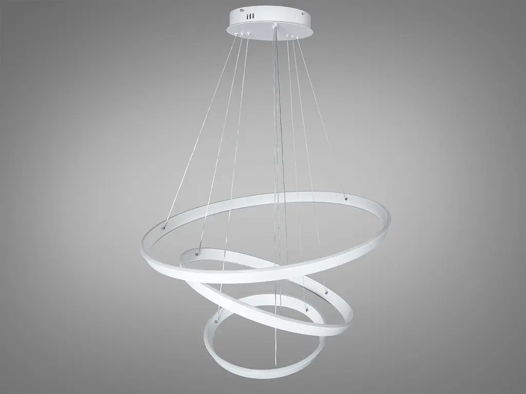 Люстра стельова LED Diasha 5153/800+600+400WH 5153-800+600+400WH, білий, три кільця, для кафе, вітальні, спальні - фото 5
