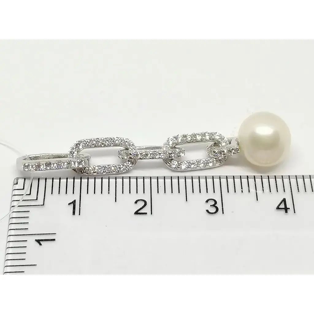 Срібна підвіска Qvaliz з перлами і фіанітами. 90300356 - фото 4