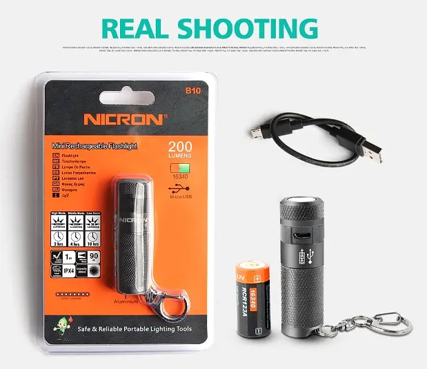 Ліхтар Nicron B10 3Вт 3 режими 200 люмен (Оригінал) + Оригінальний Акумулятор Nicron - фото 8