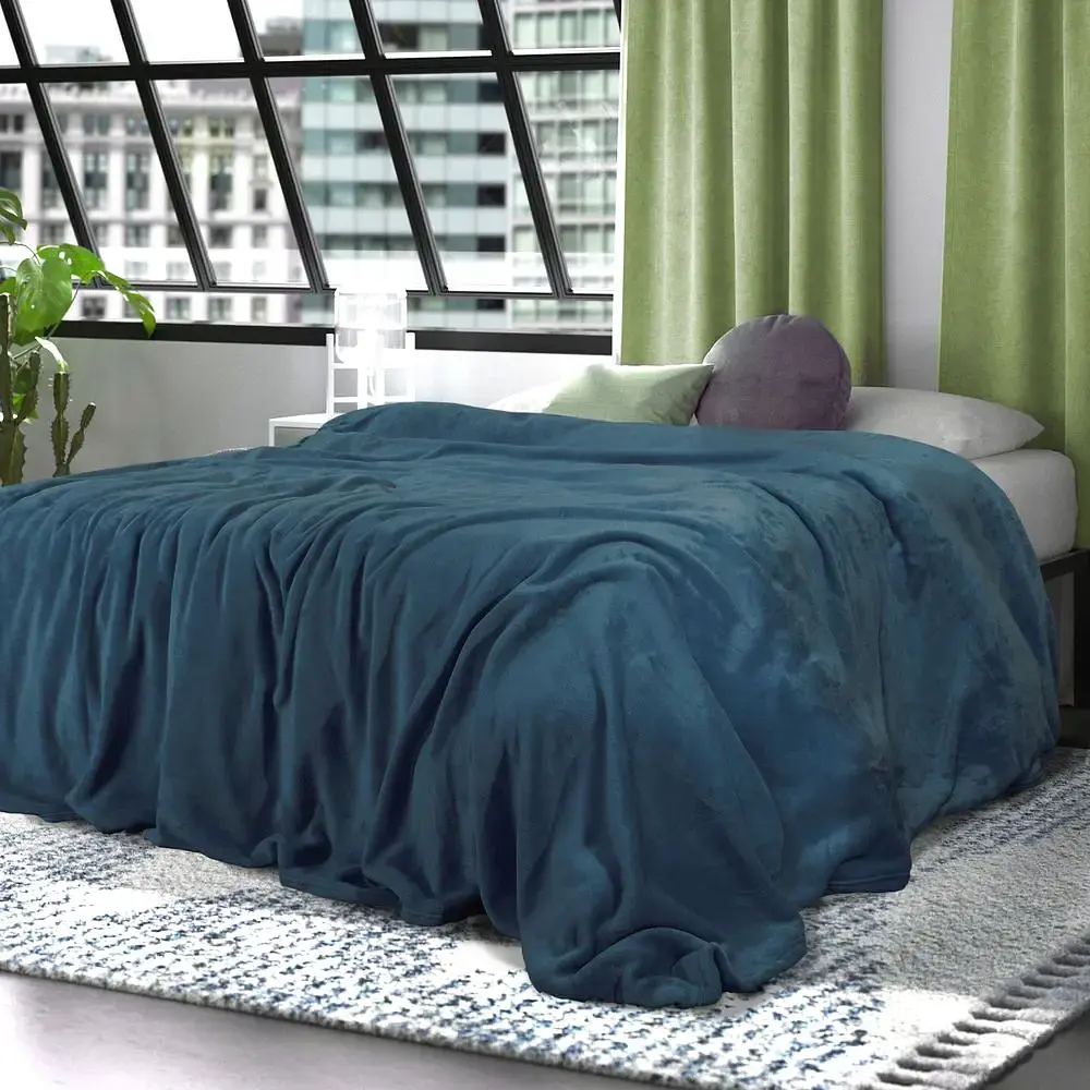 Плед Ярослав флисовый 200х220 см серо-голубой (46085) - фото 2