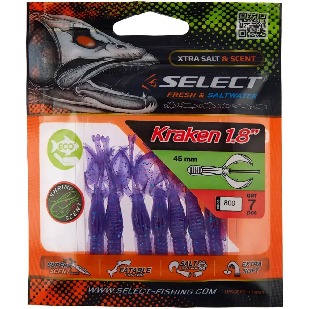 Силикон Select Kraken 1.8" #800 (7 шт/уп) - фото 2