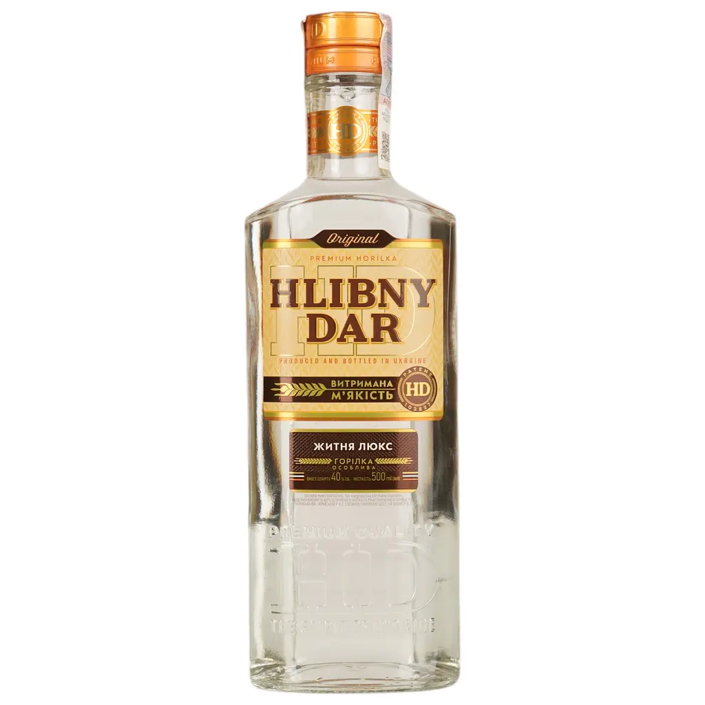 Горілка Хлібний Дар Житня Люкс, 40%, 0,5 л (73486) - фото 2