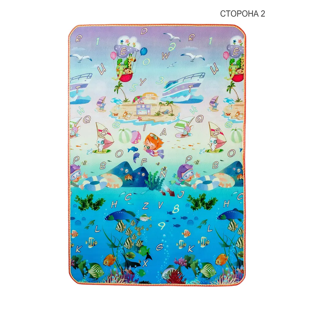 Детский двусторонний коврик Limpopo Зоополис и Подводный мир, 120х180 см (LP015-120) - фото 2