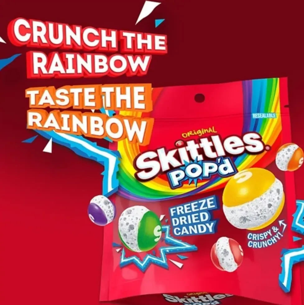 Цукерки Skittles Pop’d Freeze Dried Crispy Crunchy Candy 156г - фото 3