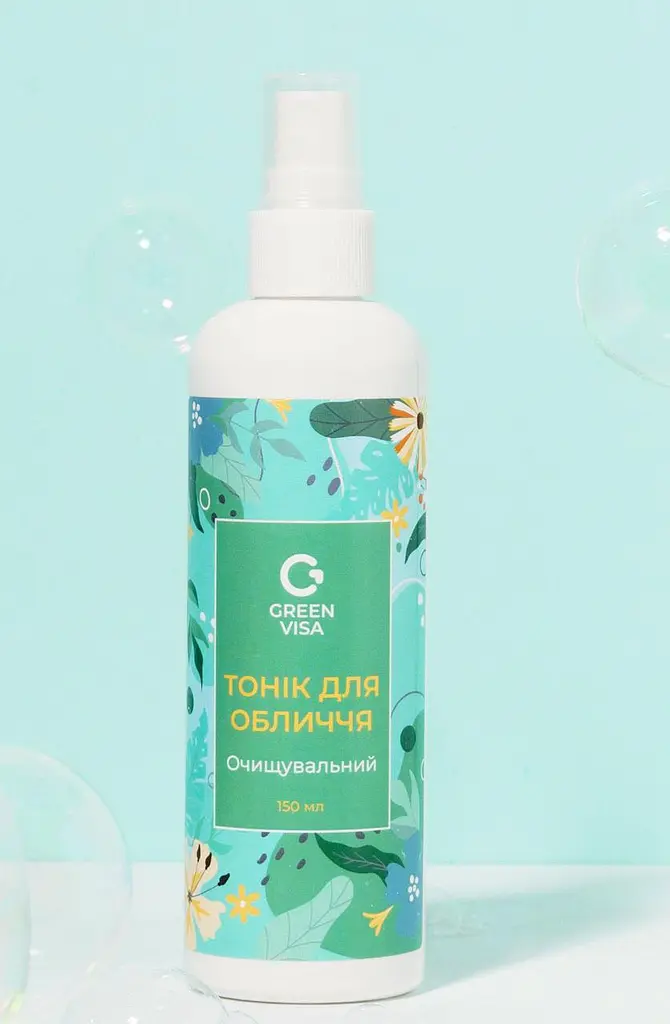 Тонік очищувальний 150м., м'яко й делікатно очищає шкіру від макіяжу і забруднень. Грін-Віза. - фото 2