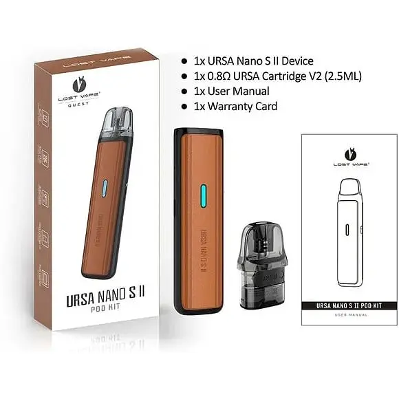 Под-система Lost Vape Ursa Nano S 2 Pod 1000mAh 2.5ml Kit Brown Thorns (17431) - фото 2