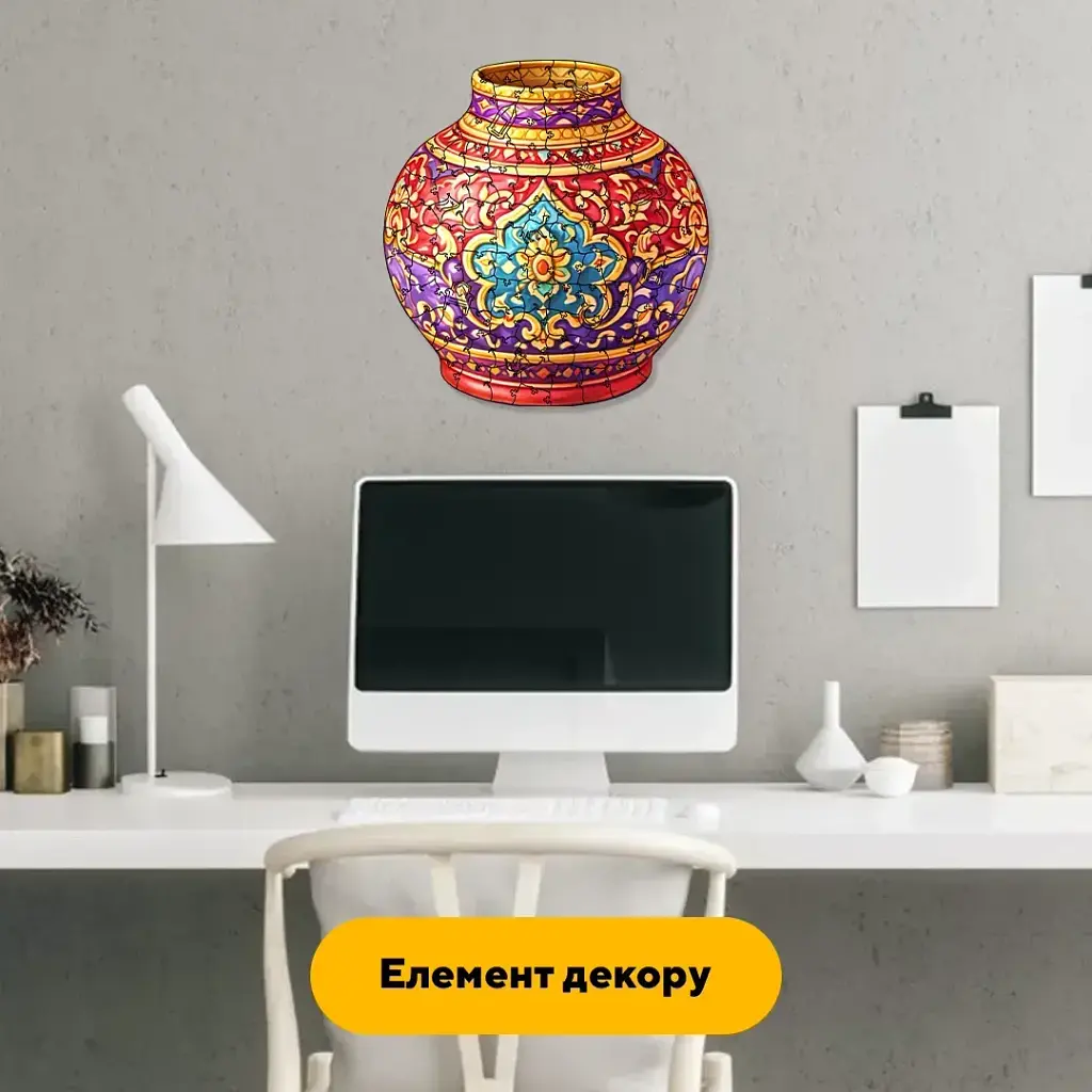 Дерев'яний фігурний пазл puzzlean Рубінова Амфора, А3, Дерев'яна коробка 200 елементів - фото 5