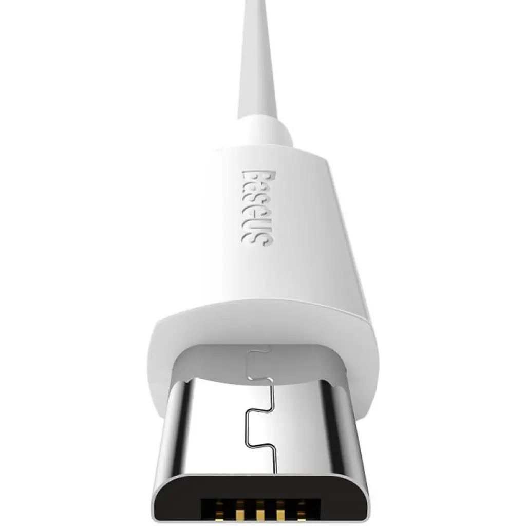 Кабель Baseus Simple Wisdom Data Cable Kit USB to Micro 2.1A White 2шт. (TZCAMZJ-02) [123927] - фото 2