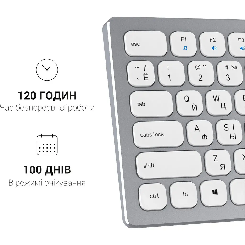 Клавіатура OfficePro SK1550 Wireless White SK1550W [128855] - фото 8