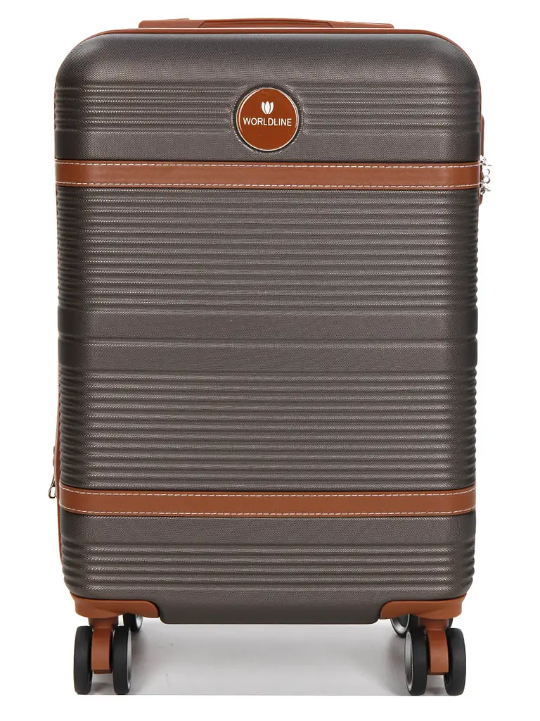 Валіза маленька S ABS-пластик Worldline Airtex 629 56×36×22см 38л Коричнева - фото 3