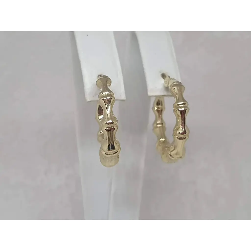 Золоті сережки-кільця Favoritum Бамбук. 2481 - фото 3