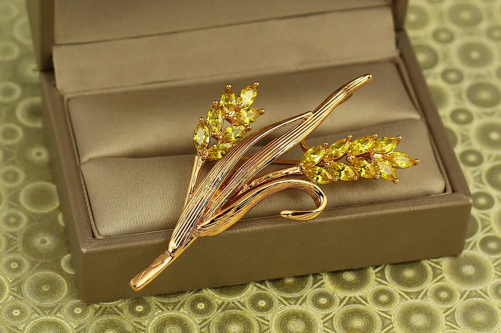 Брошка Xuping Jewelry Колосся пшениці золотиста