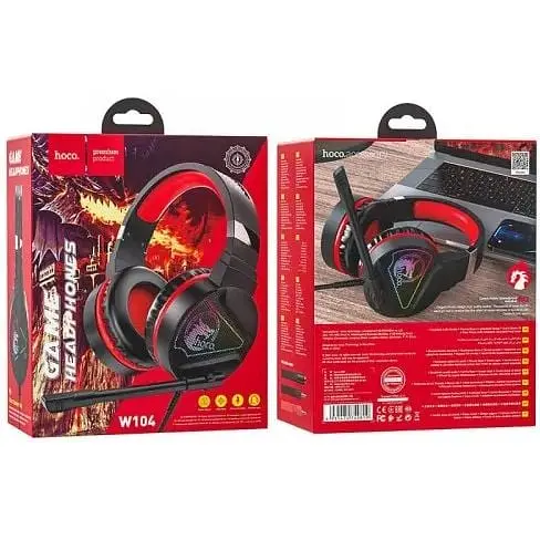 Наушники Hoco Drift Gaming Headphones W104 черно-красные - фото 2
