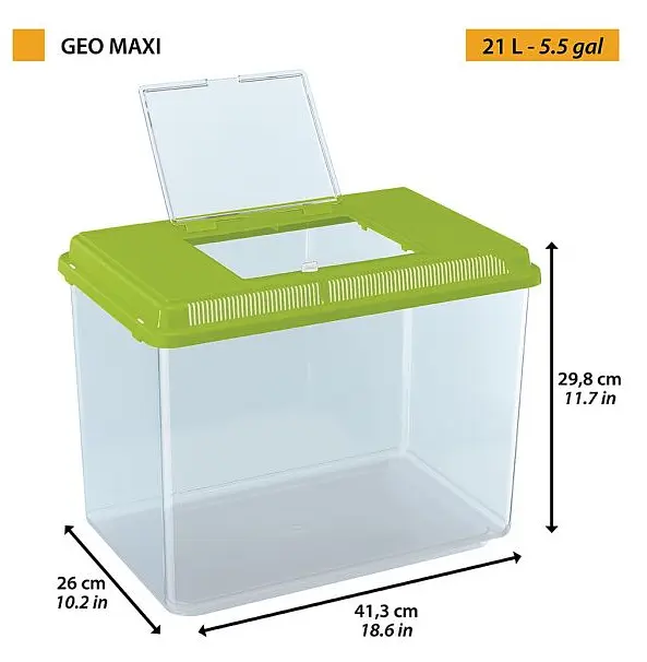 Контейнер для дрібних тварин, риб, черепах та комах Ferplast Geo Maxi 21 л 41.3х26х29.8 см 60024099 - фото 2