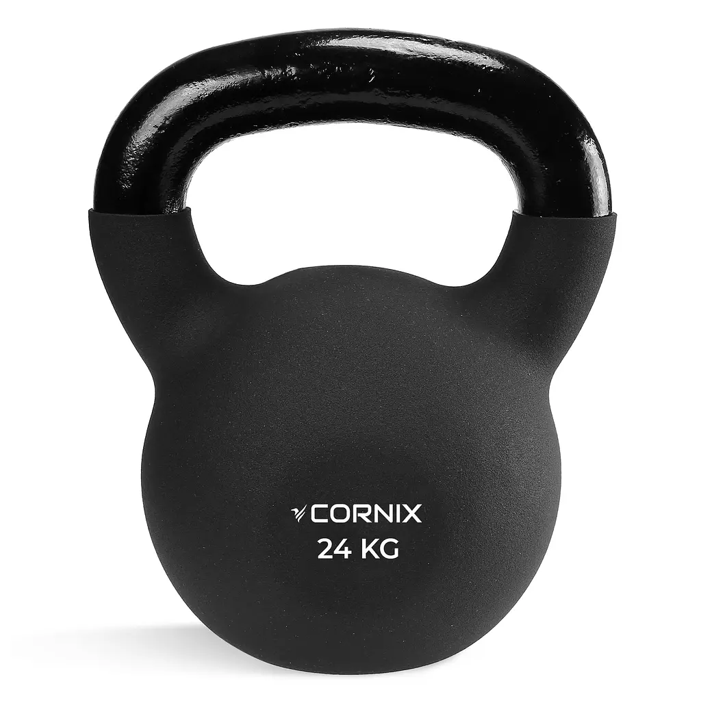 Гиря металева Cornix 24 кг з вініловим покриттям XR-0440 Black