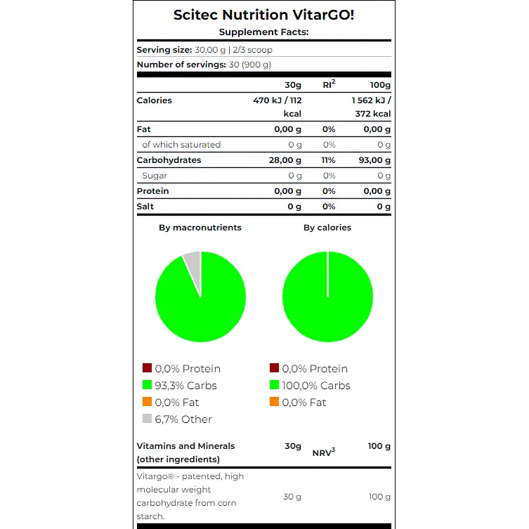 Карбо (вуглеводи) Scitec Nutrition VitarGo Orange 900 г - фото 2