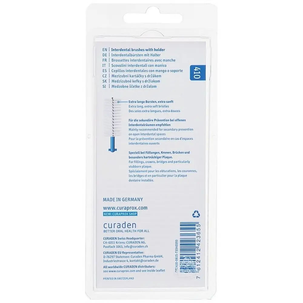 Набір міжзубних щіток Curaprox CPS 410 5 шт. + тримач UHS 451  - фото 2