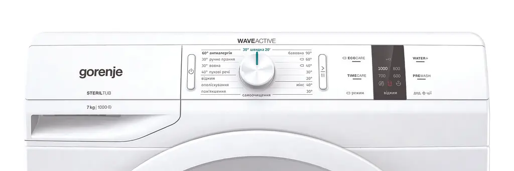 Стиральная машина Gorenje с баком WP702/R, 7кг, 1000, A++, глубина 55см, Дисплей, Белый (WP702/R) - фото 3