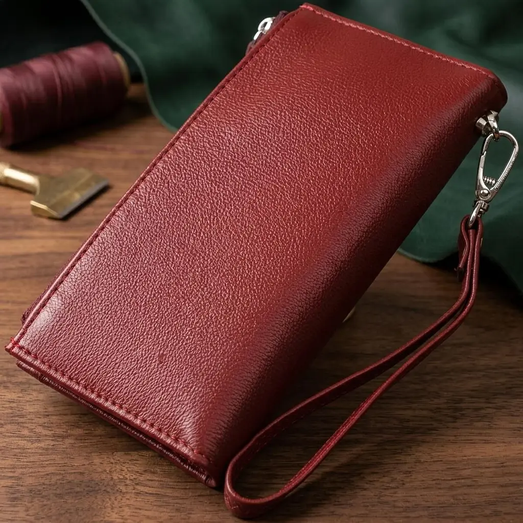 Стильний та яскравий жіночий гаманець-клатч ST Leather 19433 бордовий - фото 4