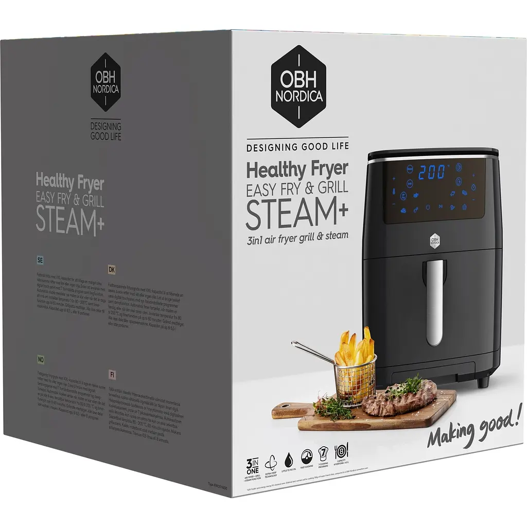 Мультипіч OBH Nordica Easy Fry&Steam Black 1700 Вт чорна (FW2018S0) - фото 4