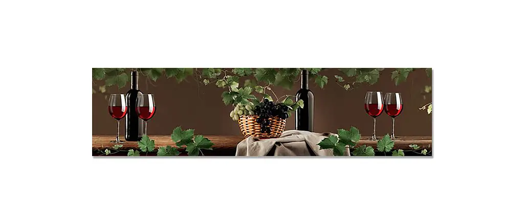 Вініловий кухонний фартух Happy Pocket Виноград у кошику наклейка кухні вино 3Д Напої Коричневий Z181605 - фото 7