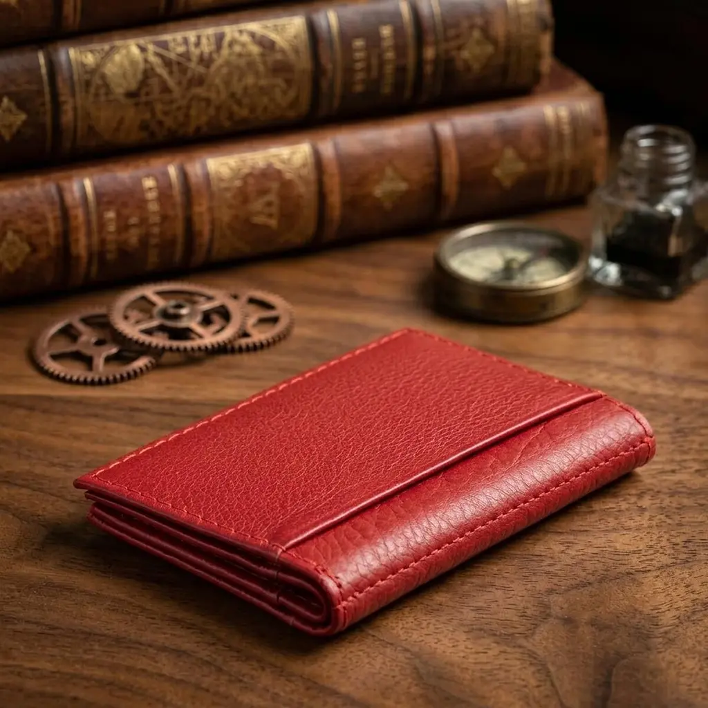 Візитниця-книга ST Leather 19214 червона - фото 4