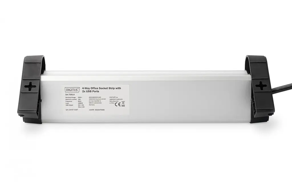 Digitus Блок розеток Office, 4xSchuko 16A, 2xUSB 2A, вимикач, 1.5м, вилка Schuko - фото 8