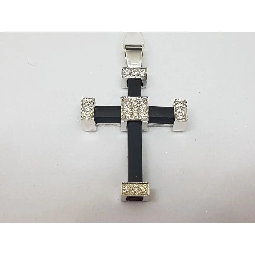 Золотий хрестик Гаразд "Спаси і збережи" з діамантом. 3041757ББ - фото 2