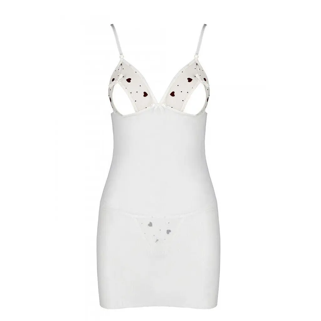 Сорочка с вырезами на груди + стринги LOVELIA CHEMISE white - Passion 2XL/3XL - фото 5