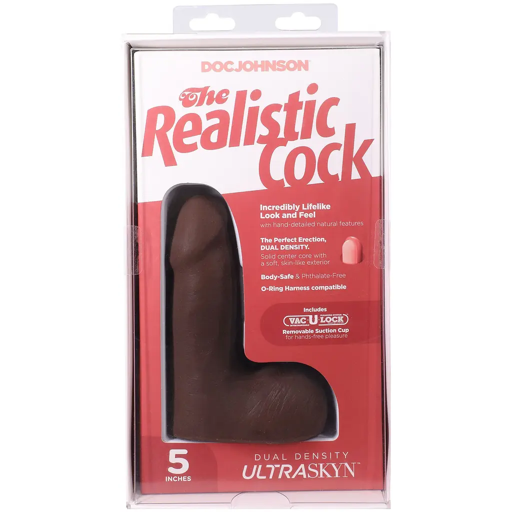Фалоімітатор Doc Johnson The Realistic Cock ULTRASKYN 5 Inch with Balls, 13.3 см - фото 10
