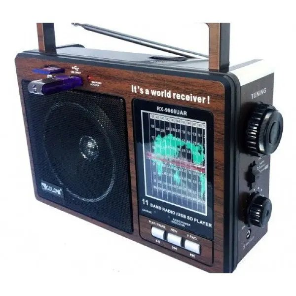 Акумуляторний радіоприймач Golon RX-9966 UAR USB MP3 Чорний - фото 2