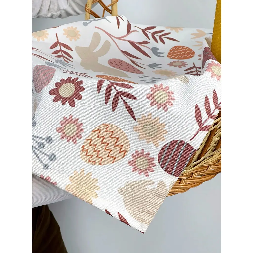 Комплект Пасхальная корзина Галичина (коричневая) с полотенцем 70х40 см Пасхальные зайчики и свеча - фото 6