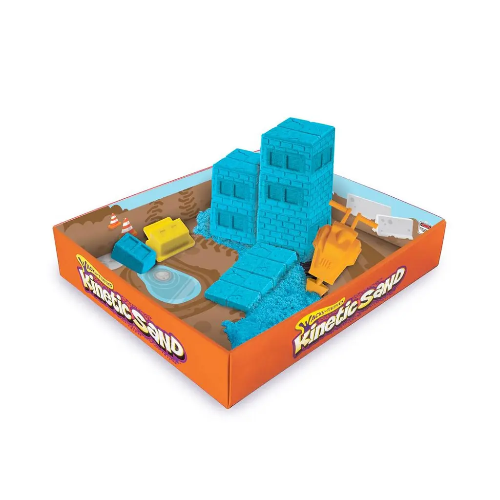 Набор кинетического песка для творчества Kinetic Sand Construction Zone, голубой, 283 г (71417-2) - фото 3