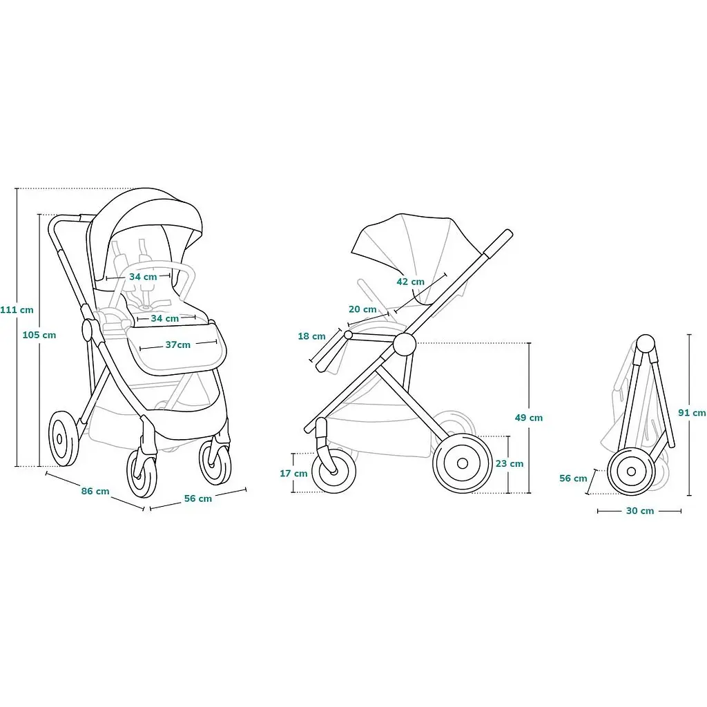 Прогулянкова коляска Lionelo Alexia Green Forest, зелено-чорна (LO-ALEXIA GREEN FOREST) - фото 10