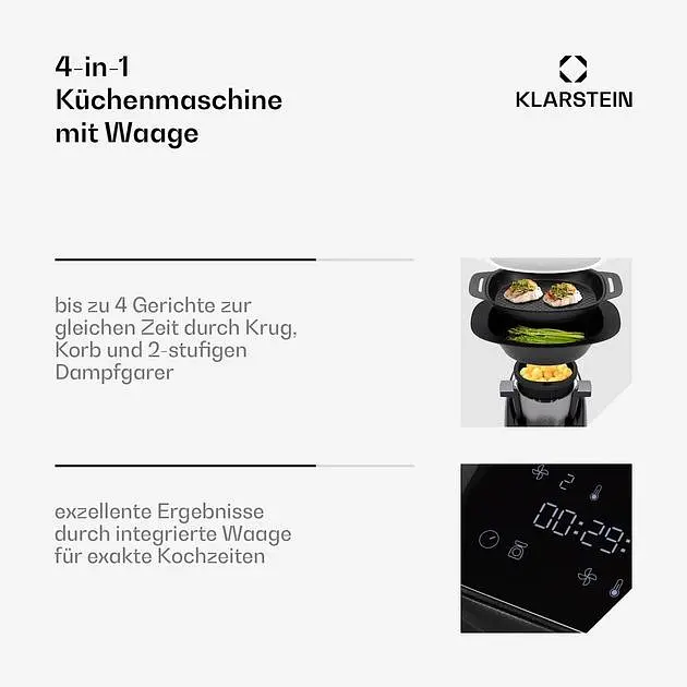 Кухонный комбайн Klarstein Aria Smart 1700 Вт (10045491) - фото 5