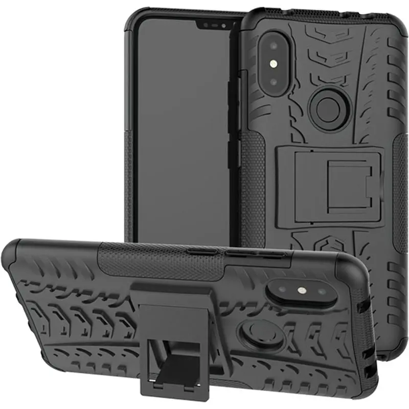 Чохол-накладка Toto Dazzle Kickstand 2 in 1 Case Xiaomi Redmi Note 6 Pro Black - фото 2