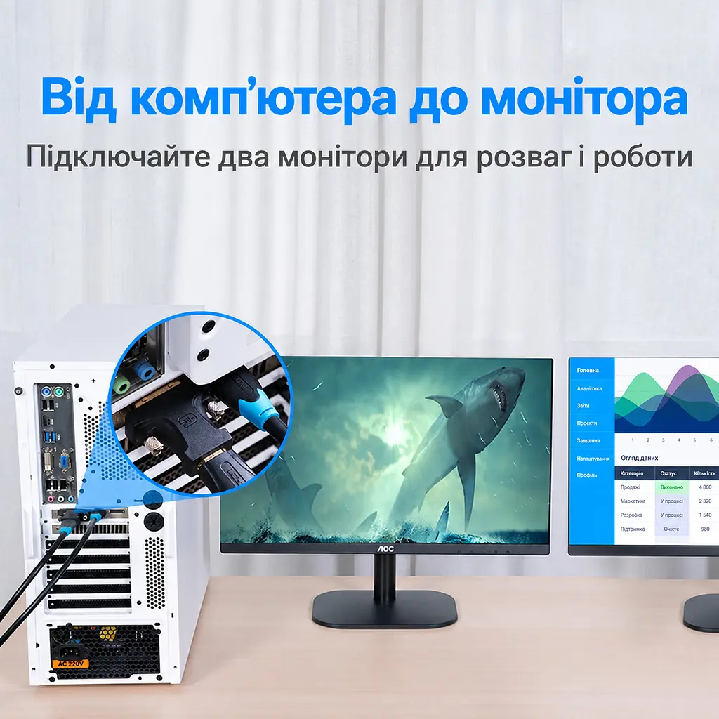 Відеоперехідник Vention AILB0 HDMI - DVI-D 1080p 60 Гц чорний (AILB0) - фото 5