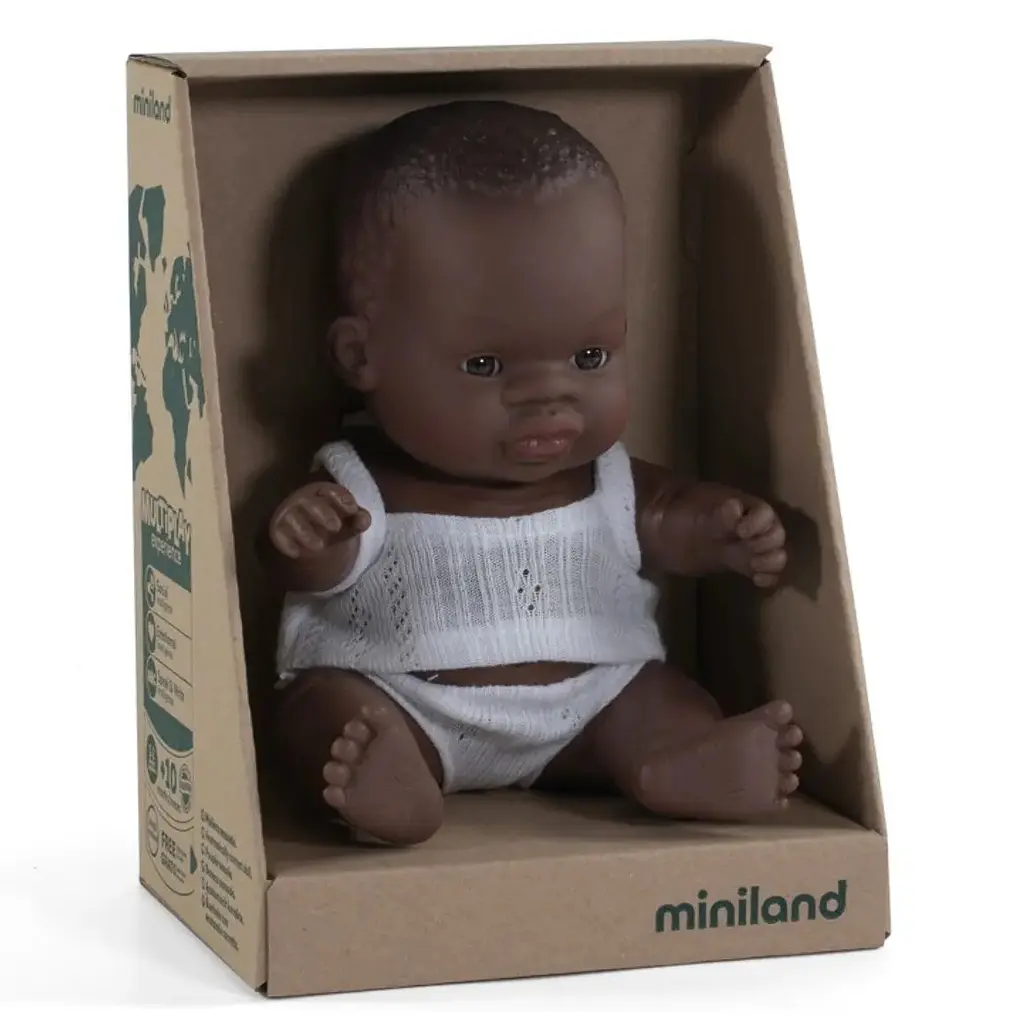 Лялька-пупс анатомічна Miniland, дівчинка-афроамериканка, 21 см (31124) - фото 3