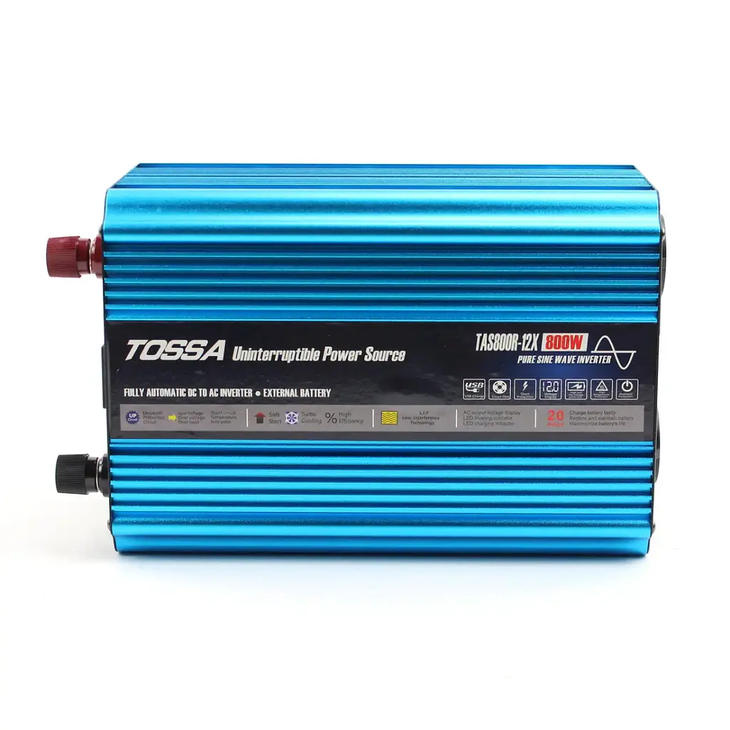 Перетворювач напруги (інвертор) Tossa 12V -220V/800W Чистий Синус З функцією Зарядки (TAS800R-12X-800W) - фото 3