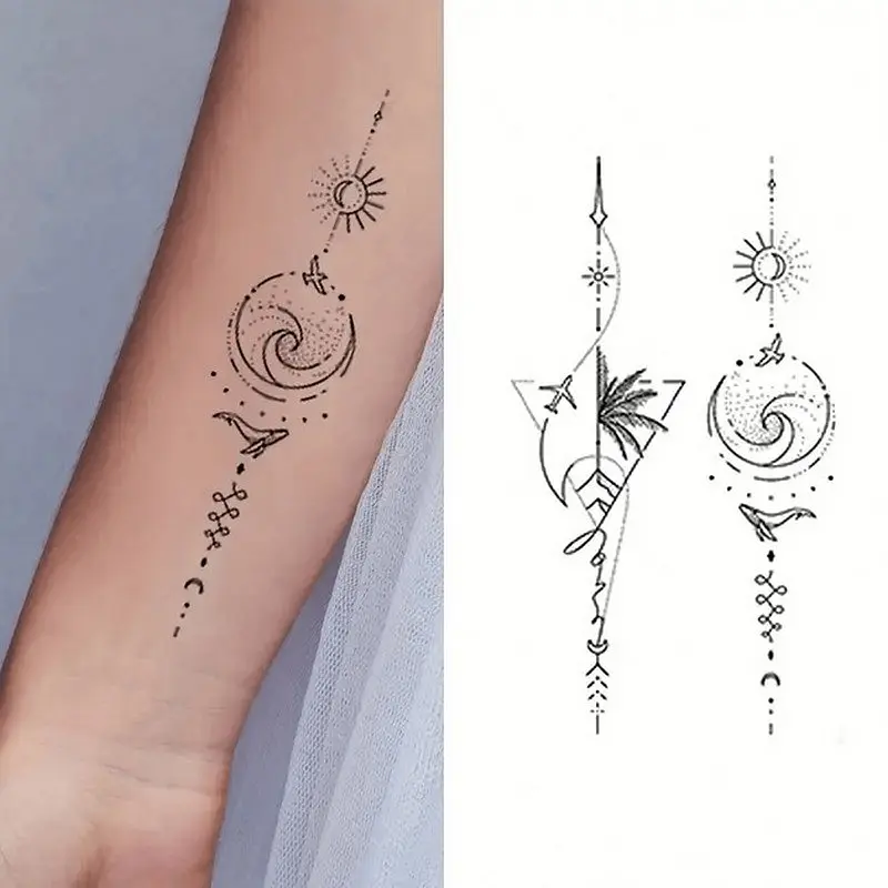 Набор детских часов тату Черные мини №2 black-tattoo-mini-set-2-3, 30 штук по 9,5*5,5 см - фото 4