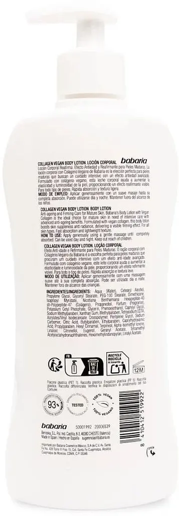 Молочко Babaria Collagen Vegan Body Lotion Firming для тіла з колагеном 400 мл - фото 2