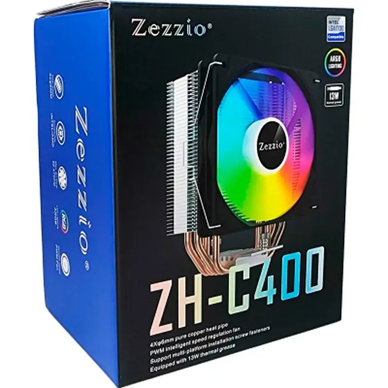 Кулер до процесора Zezzio ZH-C400 V2 ARGB/SRGB Ultra Fan - фото 6