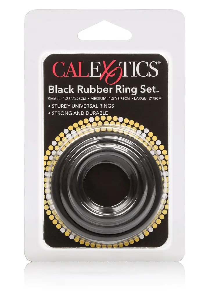 Набір ерекційних кілець Calexotics Rubber Ring, 3 шт (чорний) - фото 3