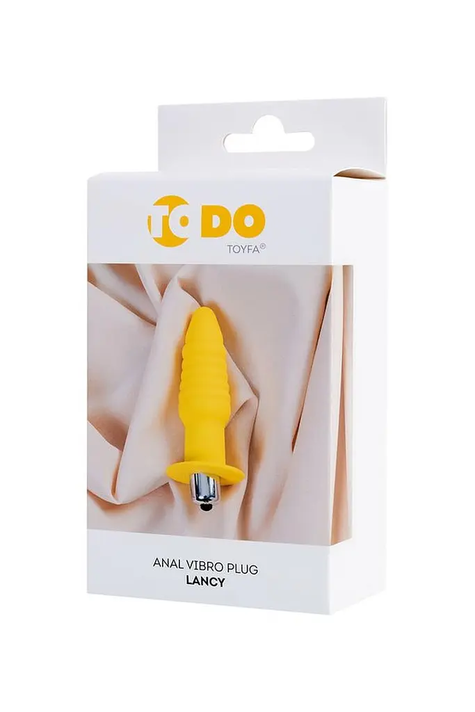 Анальна пробка ToDo Anal Vibro Plug Lancy 11 см (жовтий) - фото 10